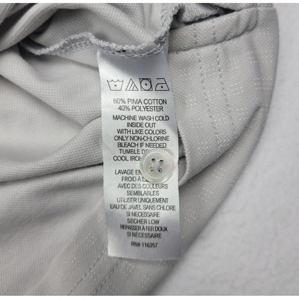 Zachary Prell Mens Polo Shirt XL Beige Pima Cotton Blend Geometric Short Sleeve - Picture 9 of 9